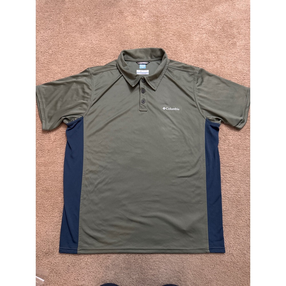 Columbia Freezer Coil Polo Shirt Men's M Gray Collared Active Golf Cooling